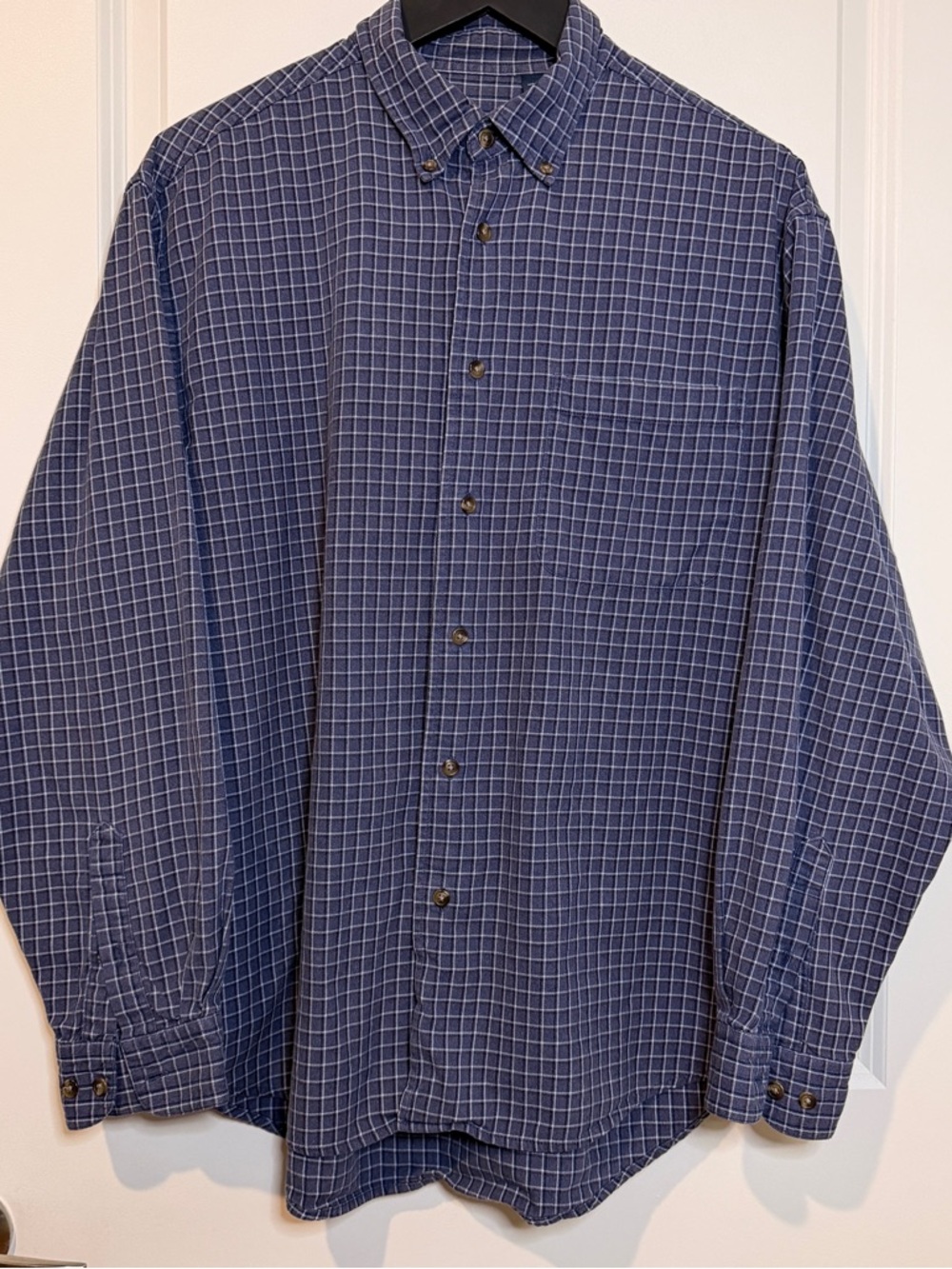 Izod Navy Windowpane Button-Down Shirt